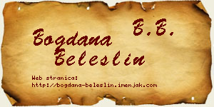 Bogdana Beleslin vizit kartica